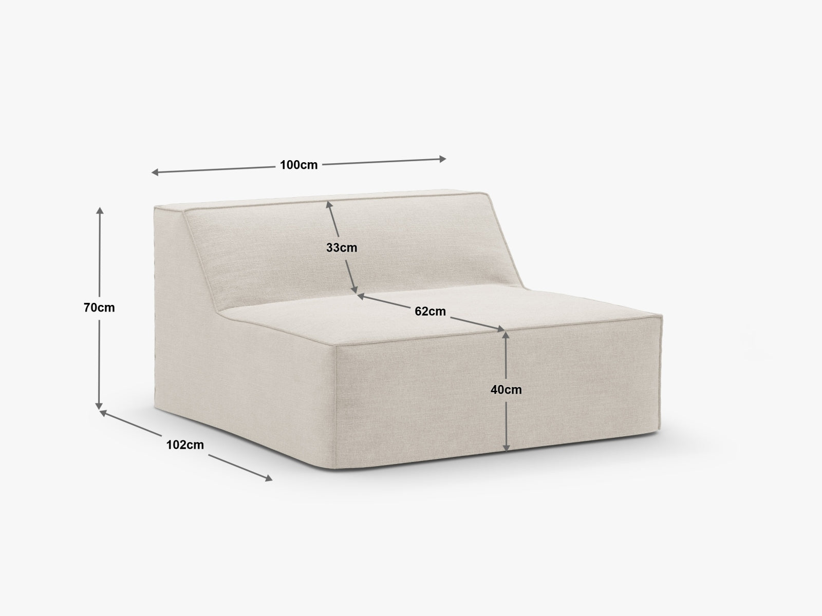 Jodie Modul Armless 1 Sitzer in Sand präsentiert im Onlineshop von KAQTU Design AG. Modulares Sofa ist von Micadoni