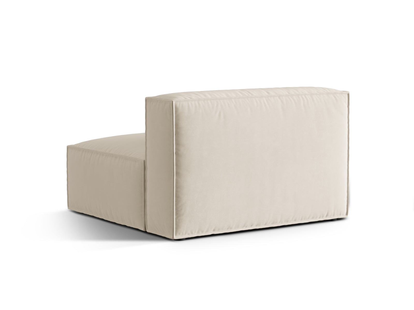 Elegantes, beiges Nuria Velour Modul Armless 2 Sitzer Sofa von Micadoni, perfekt für zeitgemäße Inneneinrichtungen ohne Armlehnen.