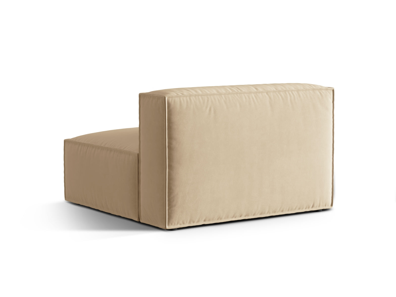 Stilvolles Nuria Velour Modul Armless 2 Sitzer Sofa in zartem Nude-Paris, perfekt für moderne und gemütliche Wohnkonzepte.