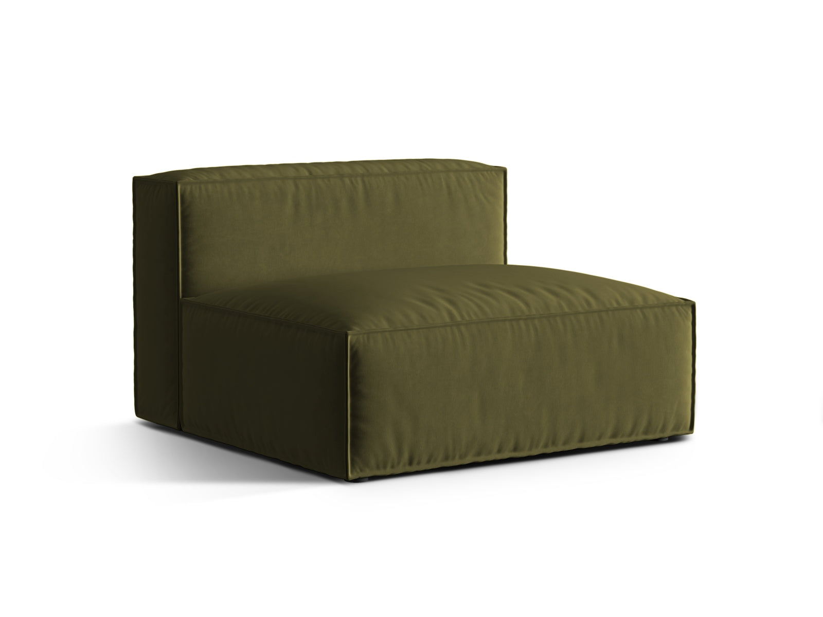 Elegantes Nuria Velour Modul Armless 2 Sitzer Sofa in einem stilvollen Moosgrün, ideal für moderne Wohnräume.