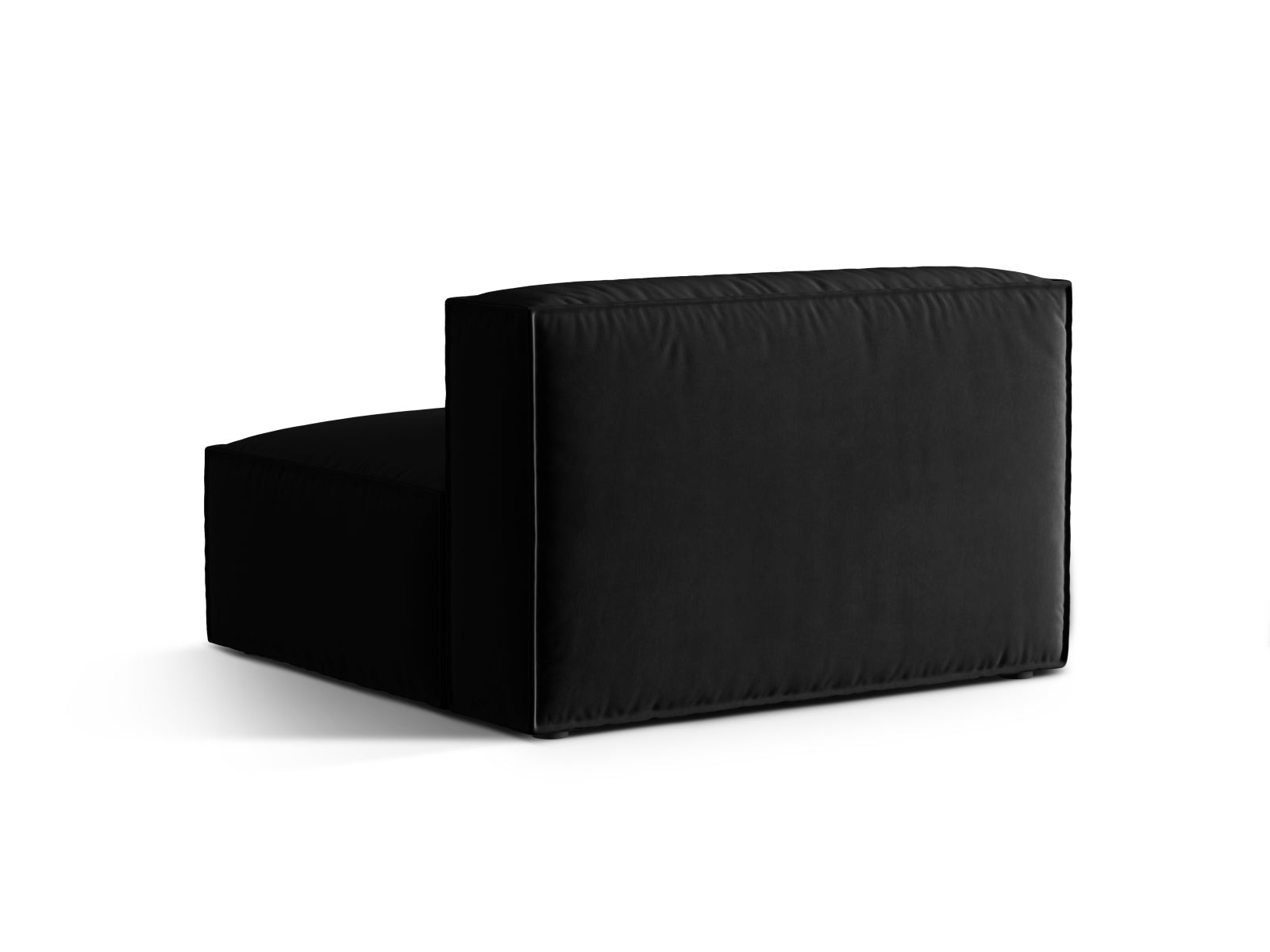 Schwarzes Nuria Velour Modul Armless 2 Sitzer Sofa von Micadoni, perfekt für kreative Raumgestaltungen und zeitgemäße Eleganz.