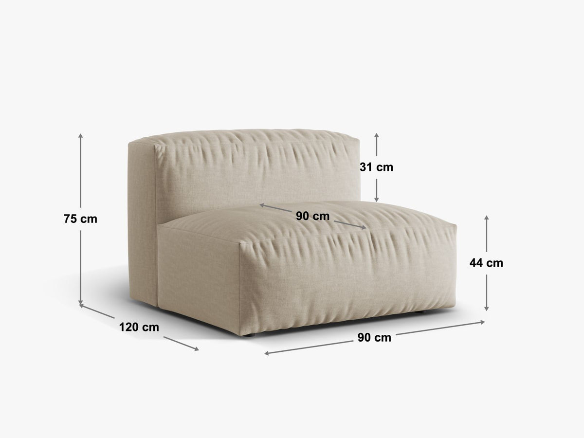1-Sitzer Sofa Martina XL in Petrol-Vogue präsentiert im Onlineshop von KAQTU Design AG. Modulares Sofa ist von Micadoni