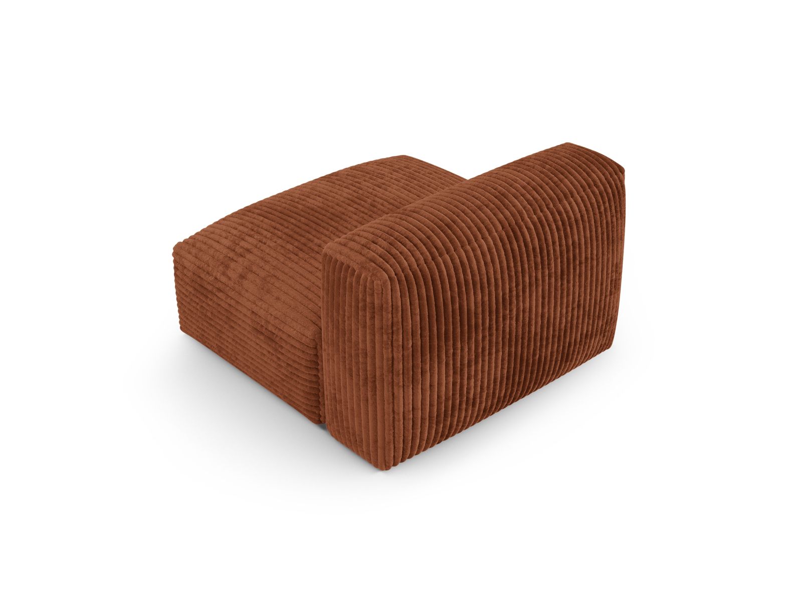 Elegantes 1-Sitzer Sofa Martina XL in warmem Ziegelrot, ideal für moderne Wohnräume und kreative Einrichtungskonzepte.