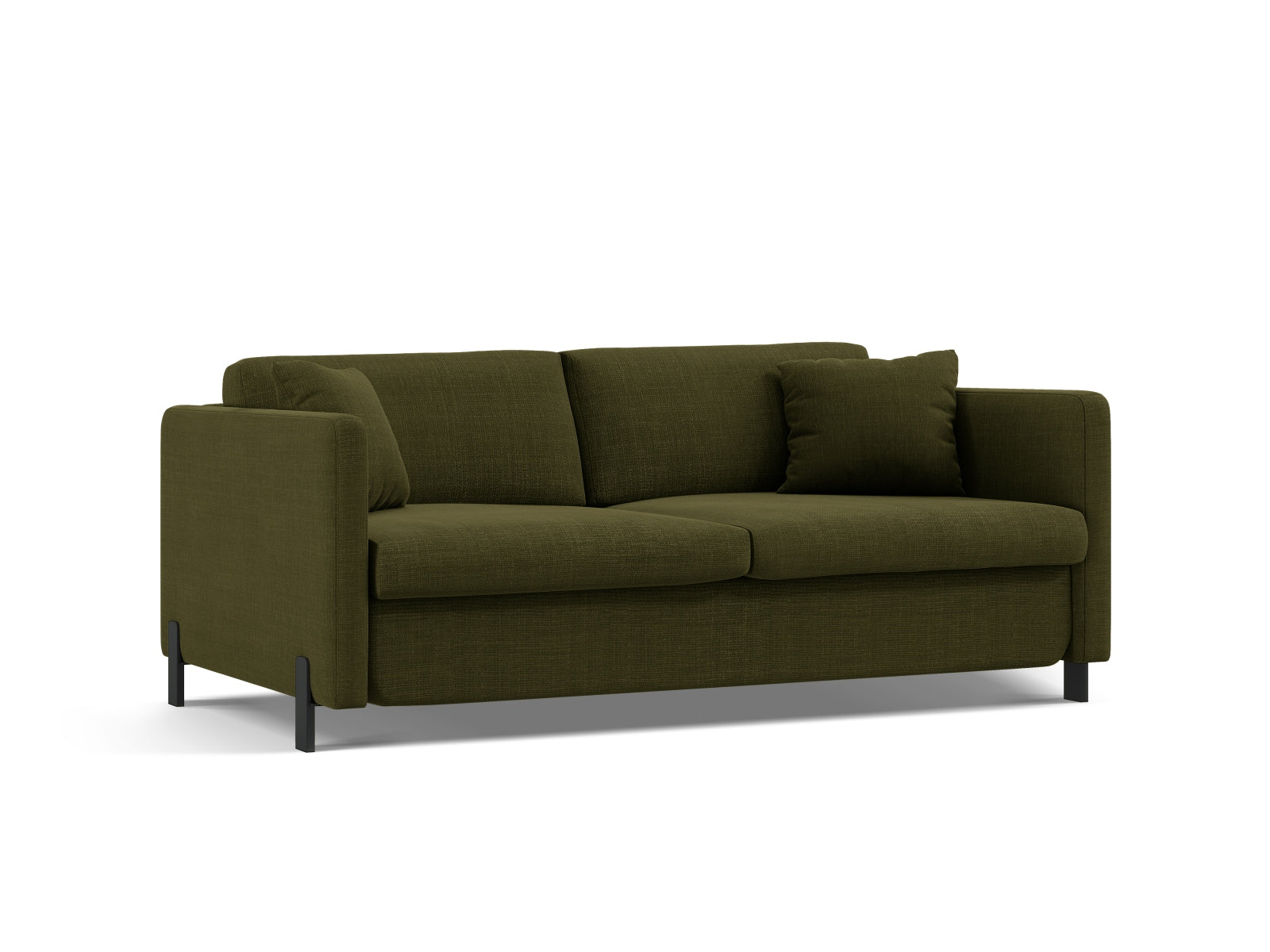 Stylisches 2-Sitzer Bettsofa Gloria in ansprechendem Grün, perfekt für gemütliche Abende und als Schlafgelegenheit für Gäste.