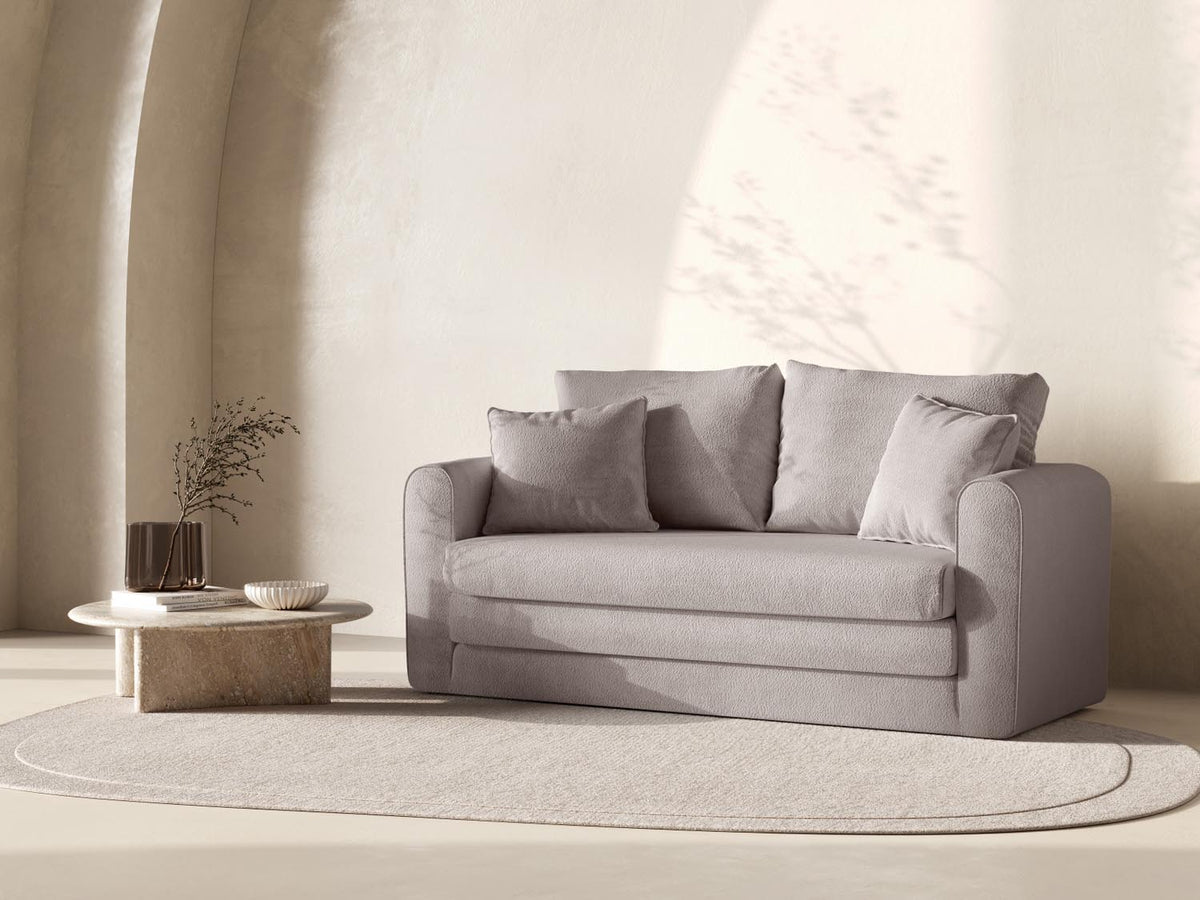 Lido Sofa mit Schlaffunktion 2 Sitzer in Warm grey-CORAL präsentiert im Onlineshop von KAQTU Design AG. Bettsofa ist von Micadoni