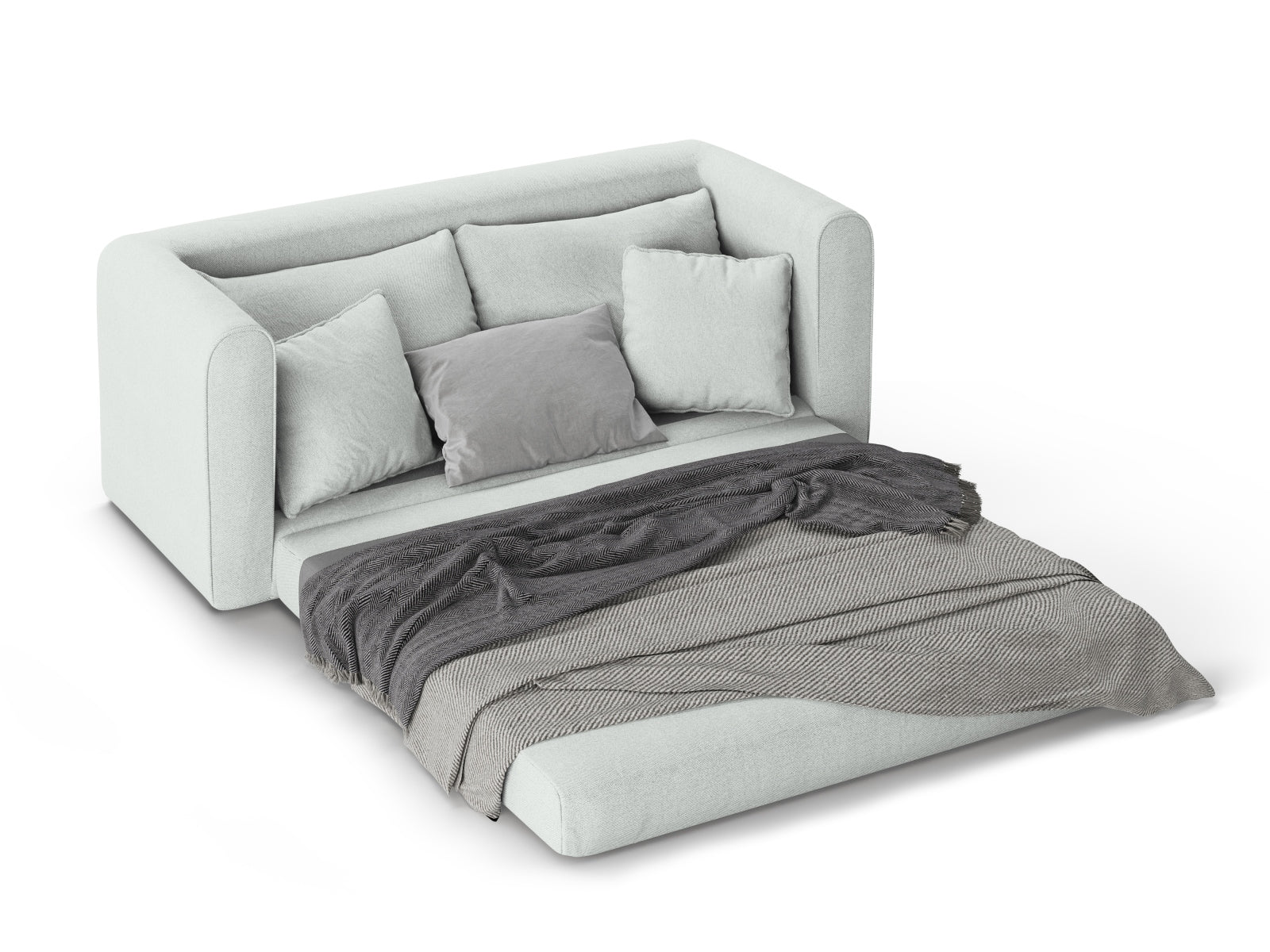Lido Sofa mit Schlaffunktion 2 Sitzer in Pastel Blue präsentiert im Onlineshop von KAQTU Design AG. Bettsofa ist von Micadoni