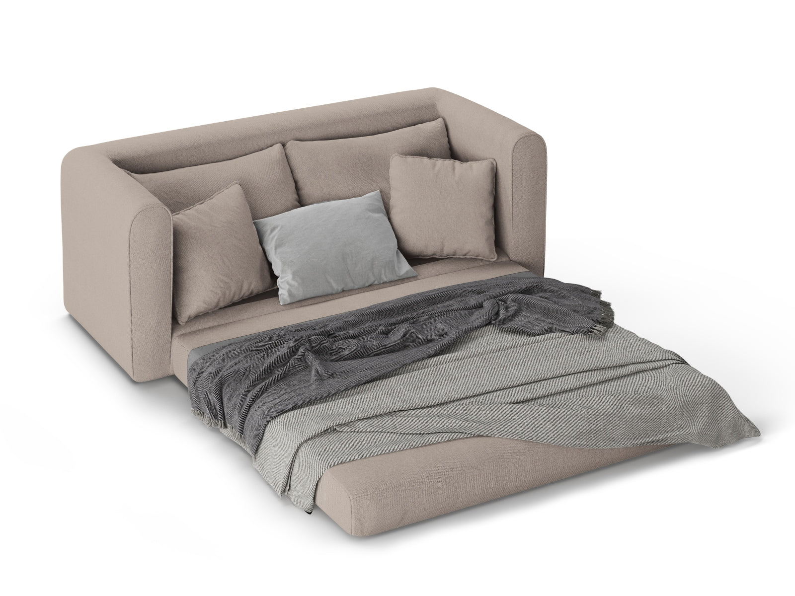 Lido Sofa mit Schlaffunktion 2 Sitzer in Beige präsentiert im Onlineshop von KAQTU Design AG. Bettsofa ist von Micadoni
