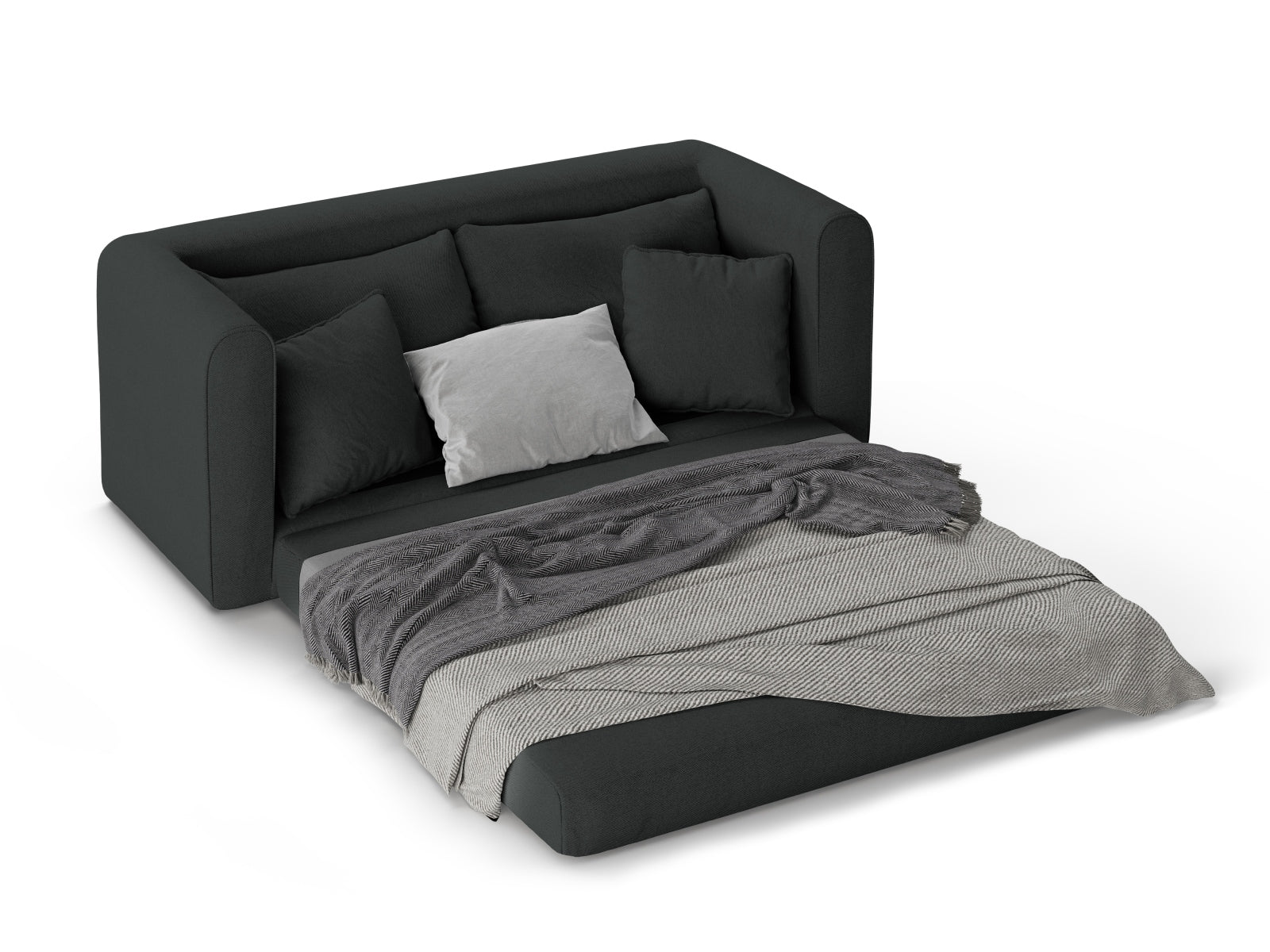Lido Sofa mit Schlaffunktion 2 Sitzer in Dark Grey präsentiert im Onlineshop von KAQTU Design AG. Bettsofa ist von Micadoni