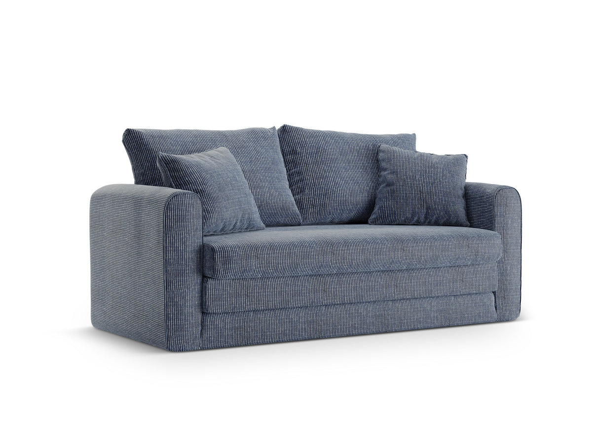 Lido Sofa mit Schlaffunktion 2 Sitzer in Blue Melange-Baltimore präsentiert im Onlineshop von KAQTU Design AG. Bettsofa ist von Micadoni