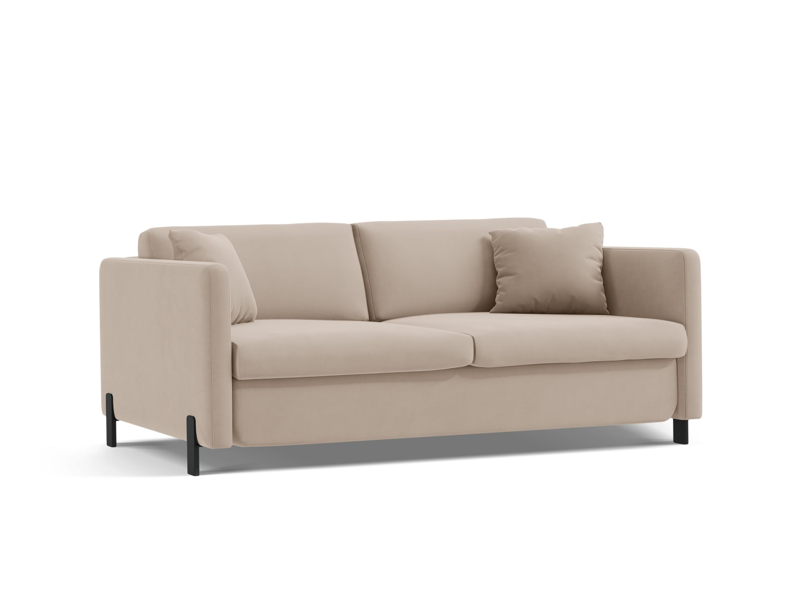 Elegantes 2-Sitzer Sofa Gloria aus Velours mit Schlaffunktion, ideal für kleine Räume und gemütliche Abende.