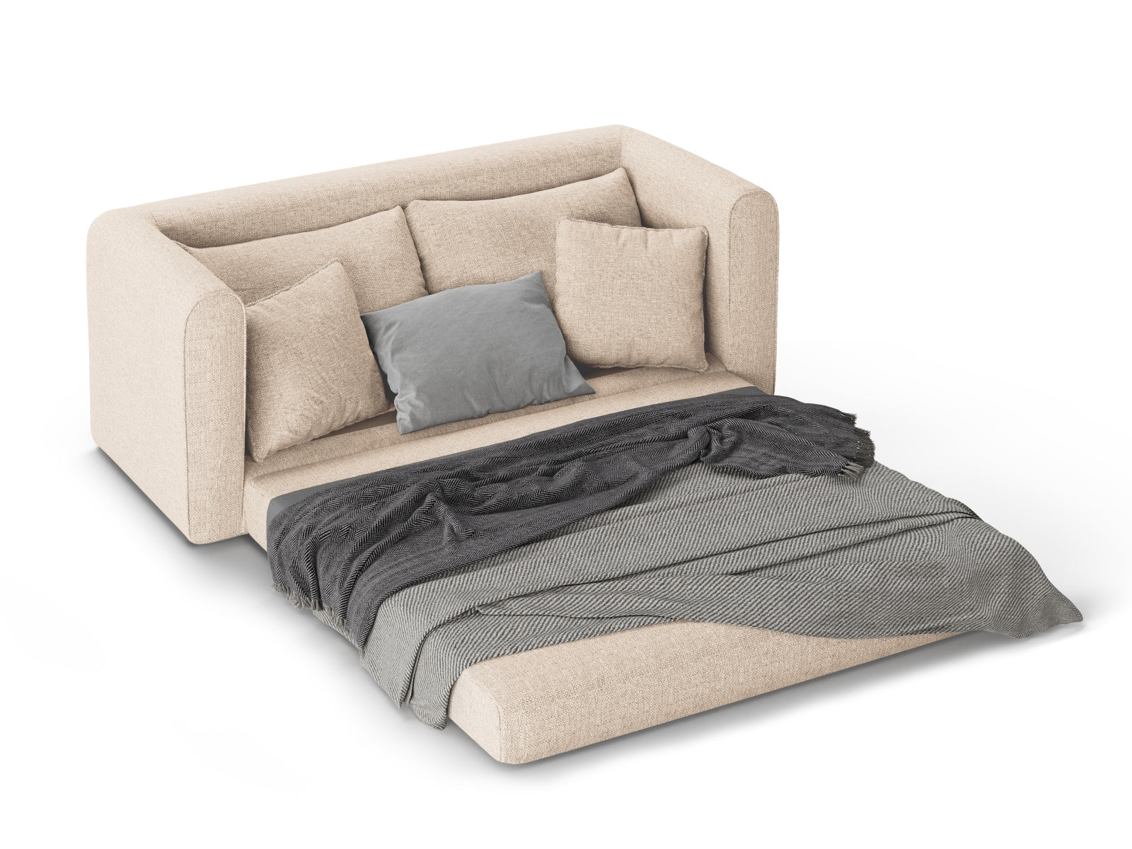 Lido Sofa mit Schlaffunktion 2 Sitzer in Light Beige präsentiert im Onlineshop von KAQTU Design AG. Bettsofa ist von Micadoni