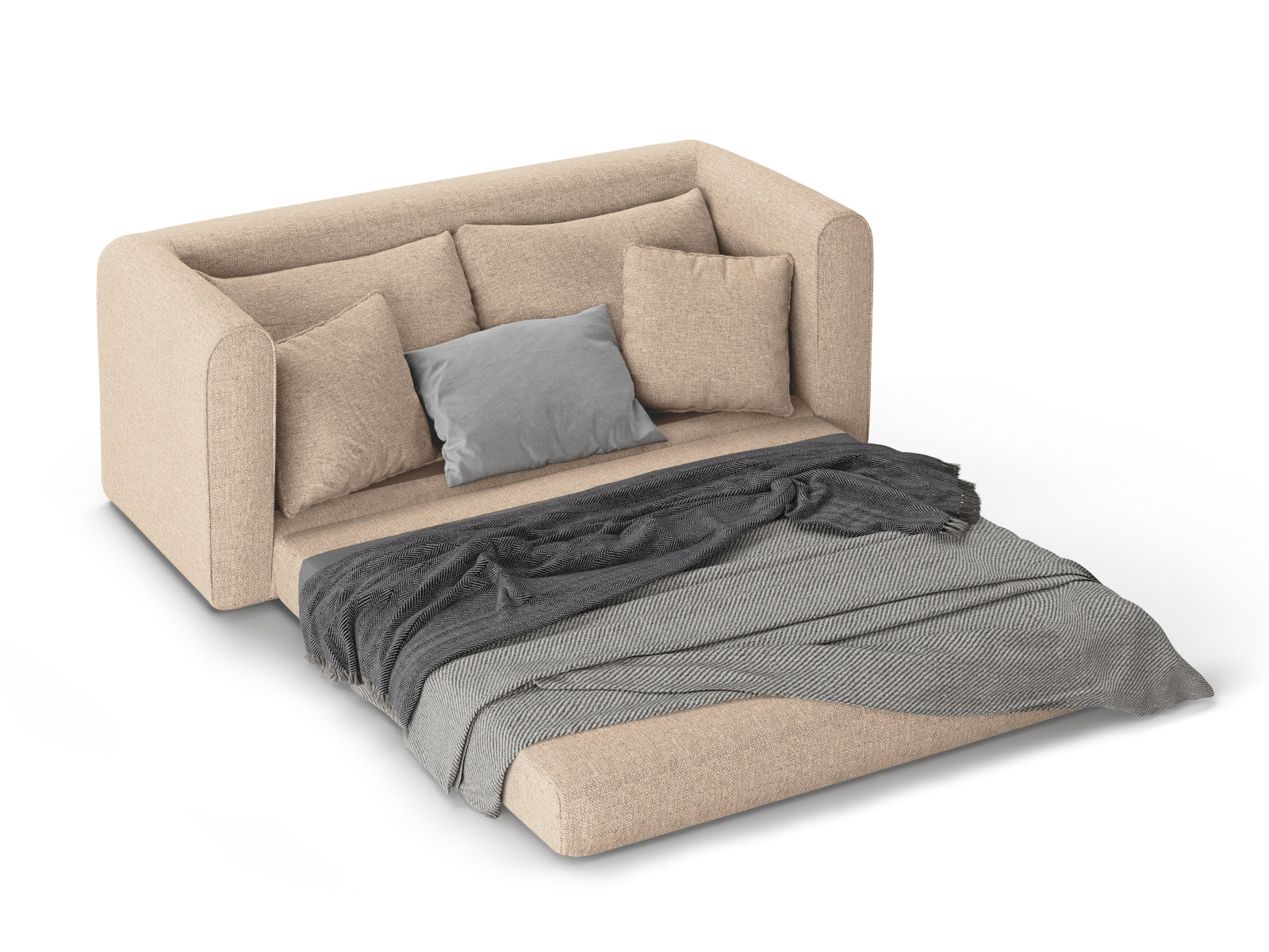 Lido Sofa mit Schlaffunktion 2 Sitzer in Beige präsentiert im Onlineshop von KAQTU Design AG. Bettsofa ist von Micadoni