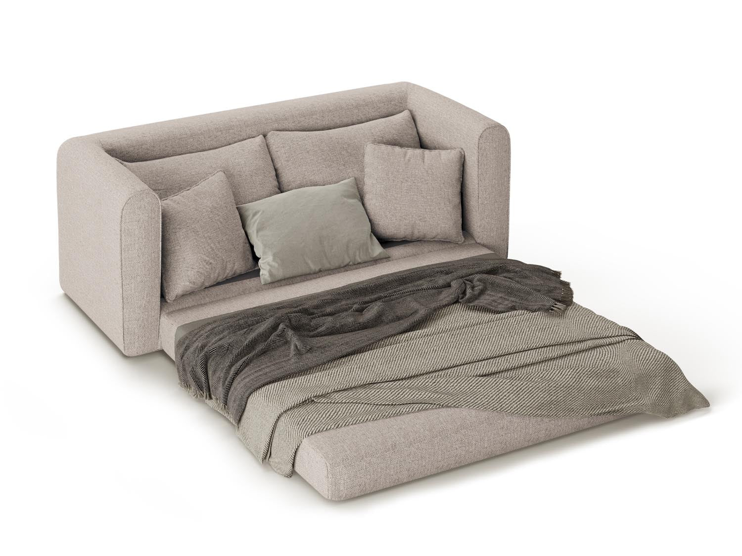 Lido Sofa mit Schlaffunktion 2 Sitzer in Light Grey präsentiert im Onlineshop von KAQTU Design AG. Bettsofa ist von Micadoni