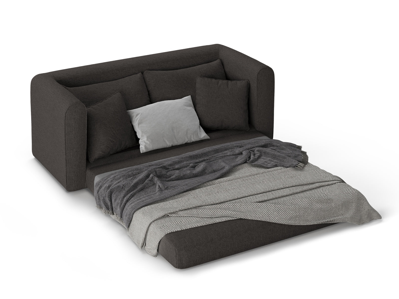 Lido Sofa mit Schlaffunktion 2 Sitzer in Dark Grey präsentiert im Onlineshop von KAQTU Design AG. Bettsofa ist von Micadoni