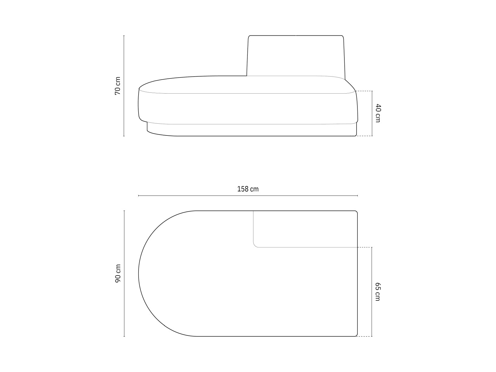 Miley Sitting Module Open links 2 Sitzer in White präsentiert im Onlineshop von KAQTU Design AG. Modulares Sofa ist von Micadoni