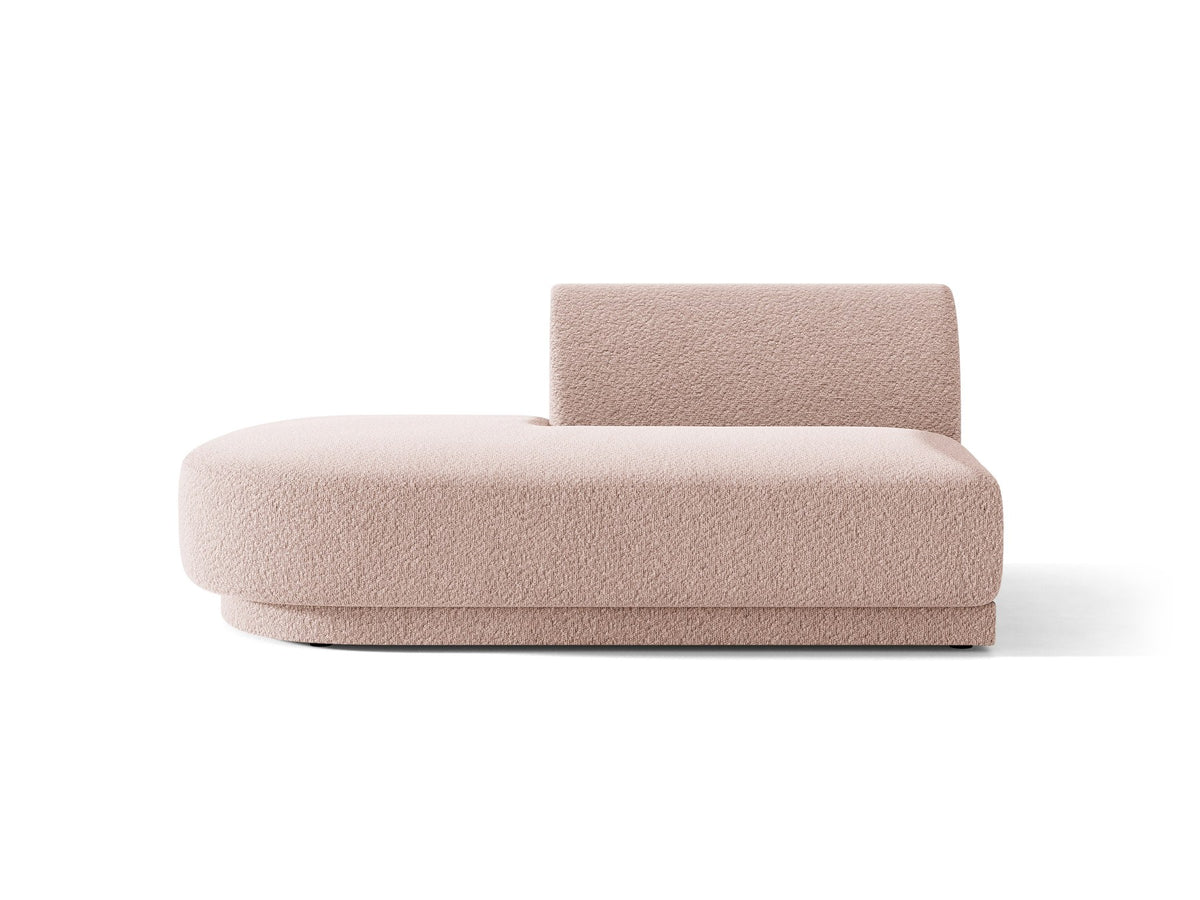 Modulares Sofa Miley von Micadoni, offener Zweisitzer links in Dunkelbeige mit Bluvel-Stoffbezug und schwarzen Kunststoffbeinen.