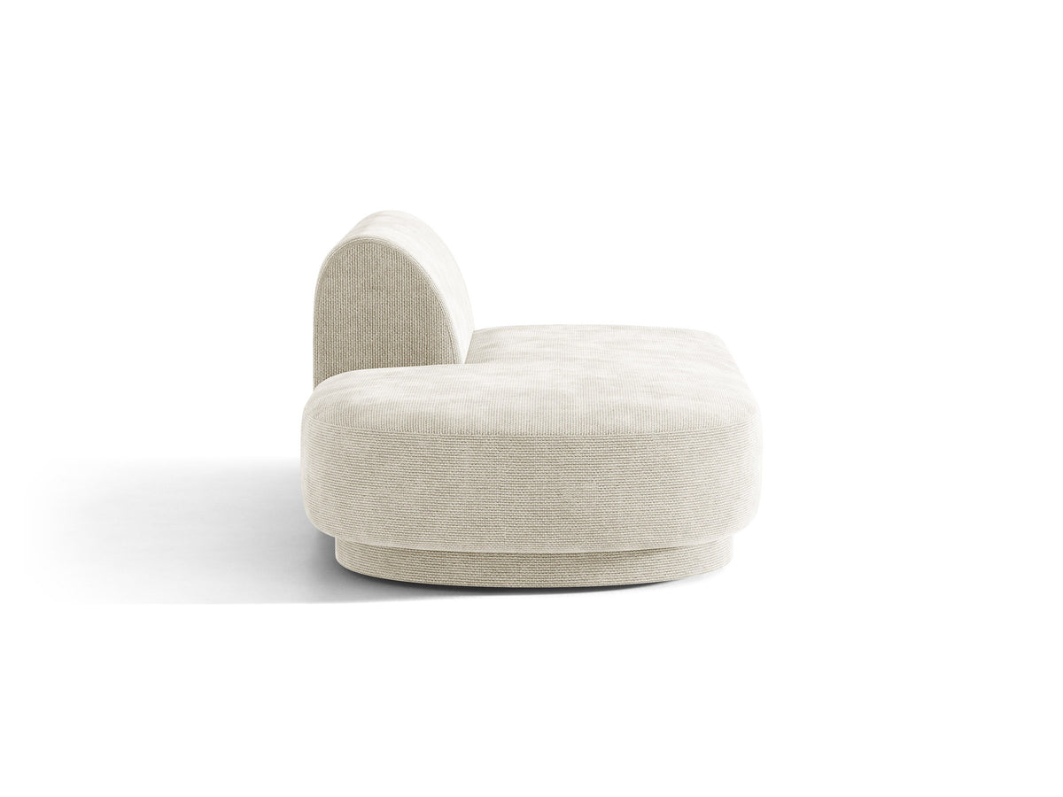Modulares Sofa Miley von Micadoni, offener Zweisitzer links in Dunkelbeige mit Bluvel-Stoffbezug und schwarzen Kunststoffbeinen.