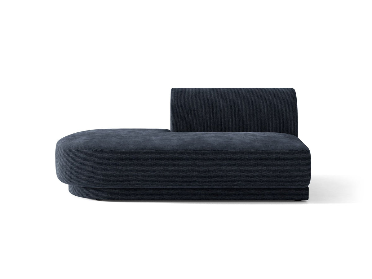 Modulares Sofa Miley von Micadoni, offener Zweisitzer links in Dunkelbeige mit Bluvel-Stoffbezug und schwarzen Kunststoffbeinen.
