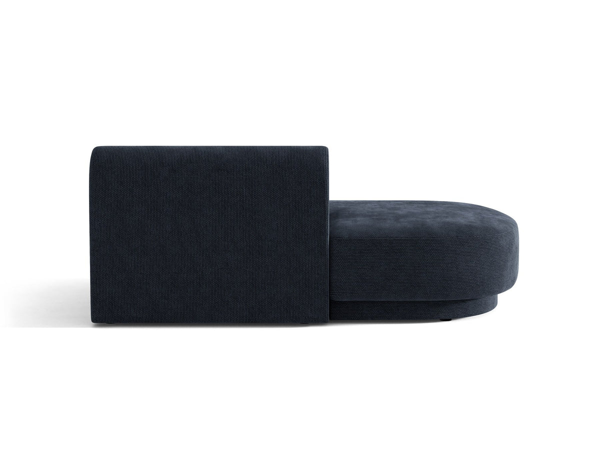 Modulares Sofa Miley von Micadoni, offener Zweisitzer links in Dunkelbeige mit Bluvel-Stoffbezug und schwarzen Kunststoffbeinen.