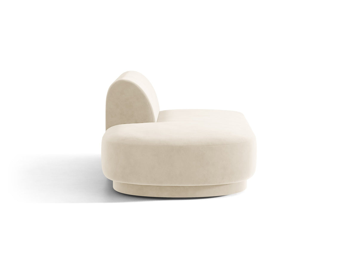 Offener Zweisitzer Miley von Micadoni in Dunkelbeige mit Bluvel-Stoffbezug, schwarzen Kunststoffbeinen und modularer Sofaform.