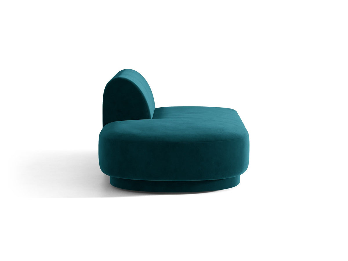 Modulares Sofa Miley von Micadoni, offener Zweisitzer links in Dunkelbeige mit Bluvel-Stoffbezug und schwarzen Kunststoffbeinen.