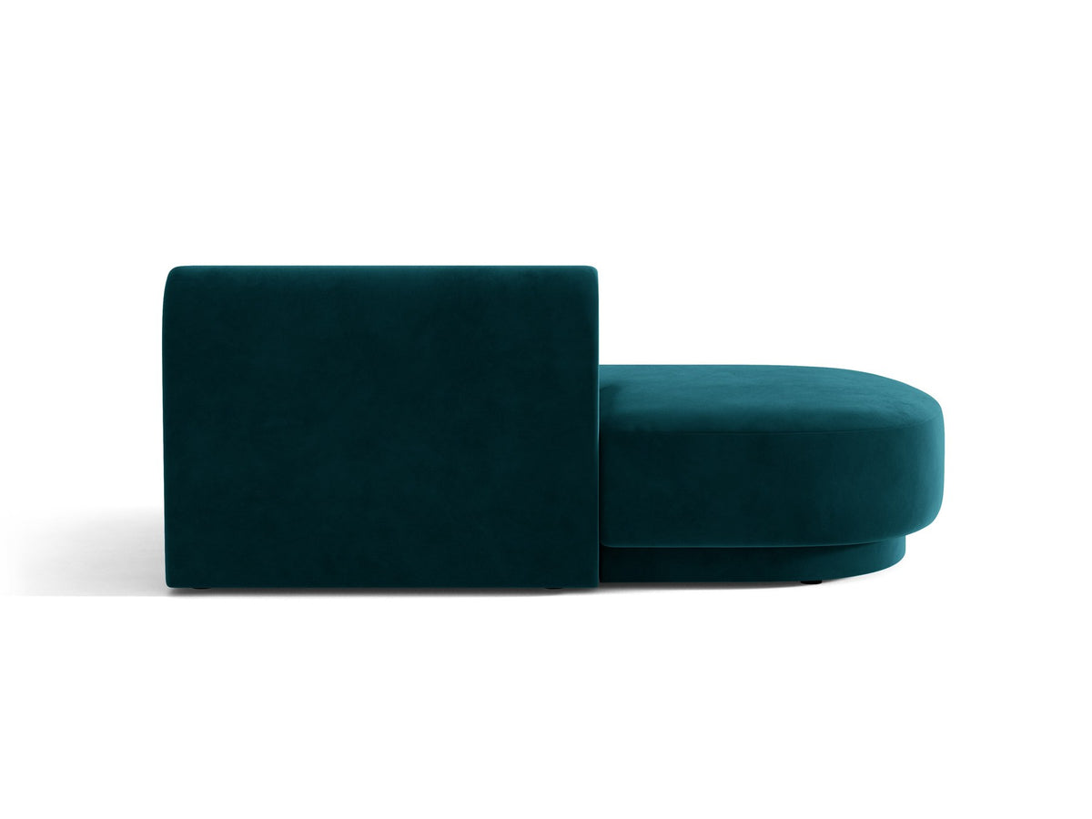 Modulares Sofa Miley von Micadoni, offener Zweisitzer links in Dunkelbeige mit Bluvel-Stoffbezug und schwarzen Kunststoffbeinen.
