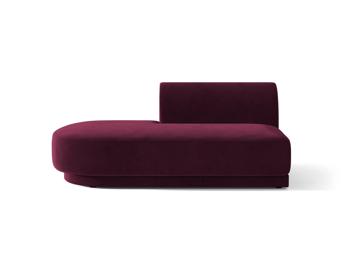 Modulares Sofa Miley von Micadoni, offener Zweisitzer links in Dunkelbeige mit Bluvel-Stoffbezug und schwarzen Kunststoffbeinen.