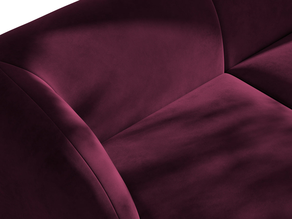 Modulares Sofa Miley von Micadoni, offener Zweisitzer links in Dunkelbeige mit Bluvel-Stoffbezug und schwarzen Kunststoffbeinen.