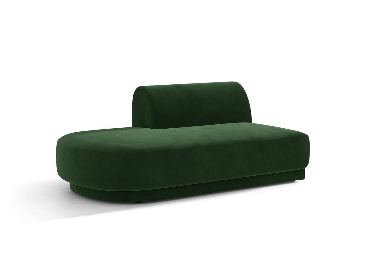 Modulares Sofa Miley von Micadoni, offener Zweisitzer links in Dunkelbeige mit Bluvel-Stoffbezug und schwarzen Kunststoffbeinen.