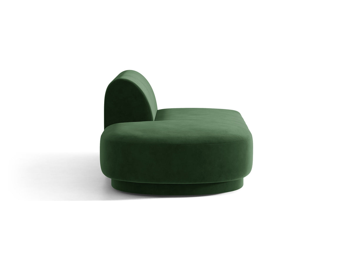 Modulares Sofa Miley von Micadoni, offener Zweisitzer links in Dunkelbeige mit Bluvel-Stoffbezug und schwarzen Kunststoffbeinen.