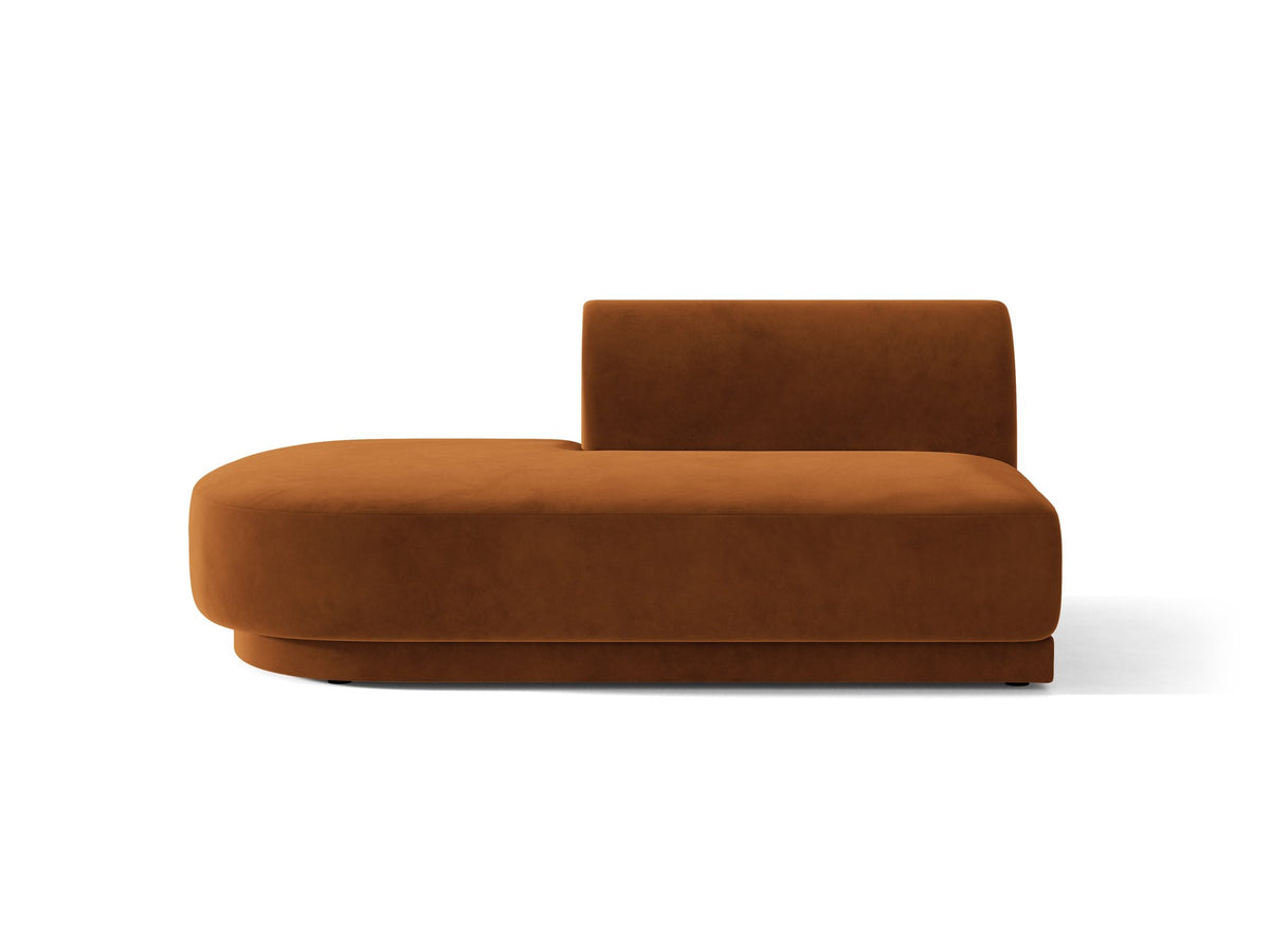 Modulares Sofa Miley von Micadoni, offener Zweisitzer links in Dunkelbeige mit Bluvel-Stoffbezug und schwarzen Kunststoffbeinen.