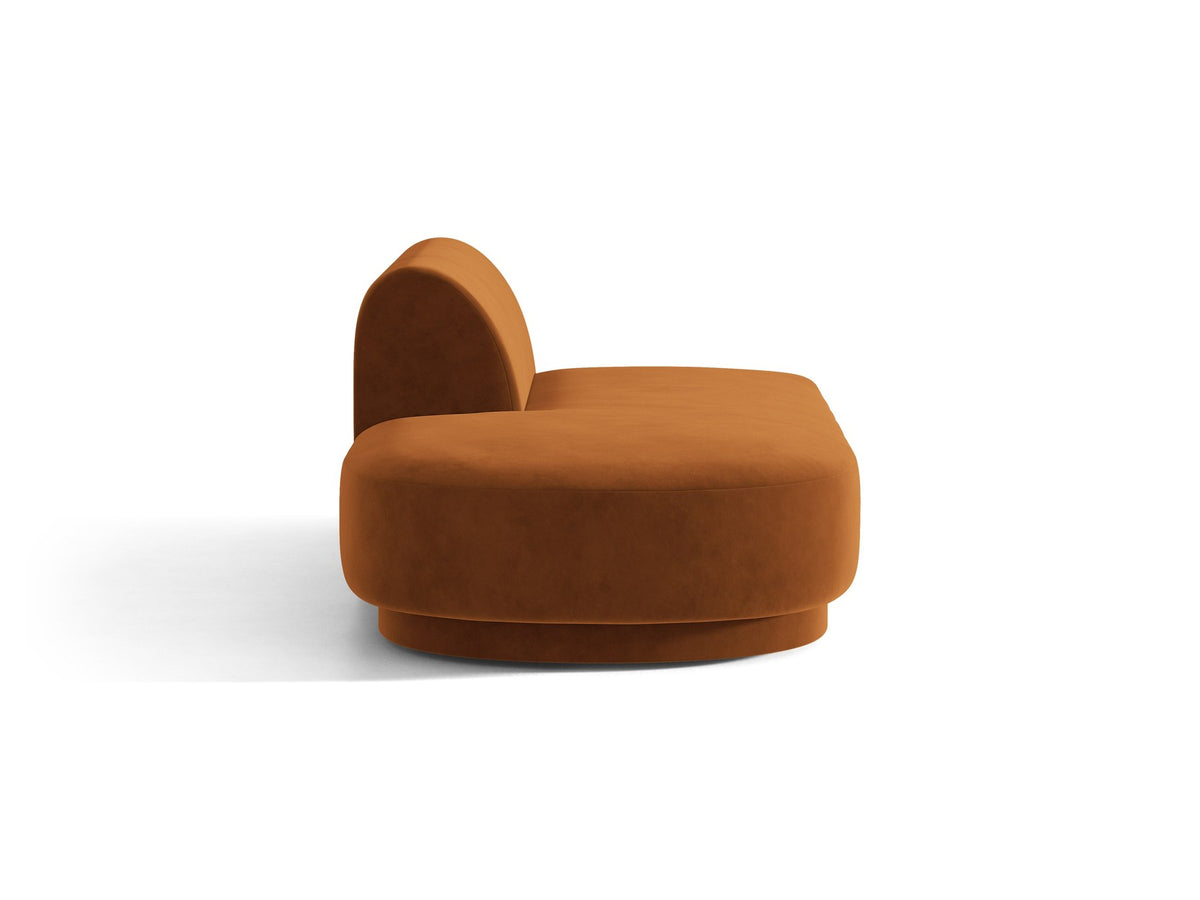Modulares Sofa Miley von Micadoni, offener Zweisitzer links in Dunkelbeige mit Bluvel-Stoffbezug und schwarzen Kunststoffbeinen.