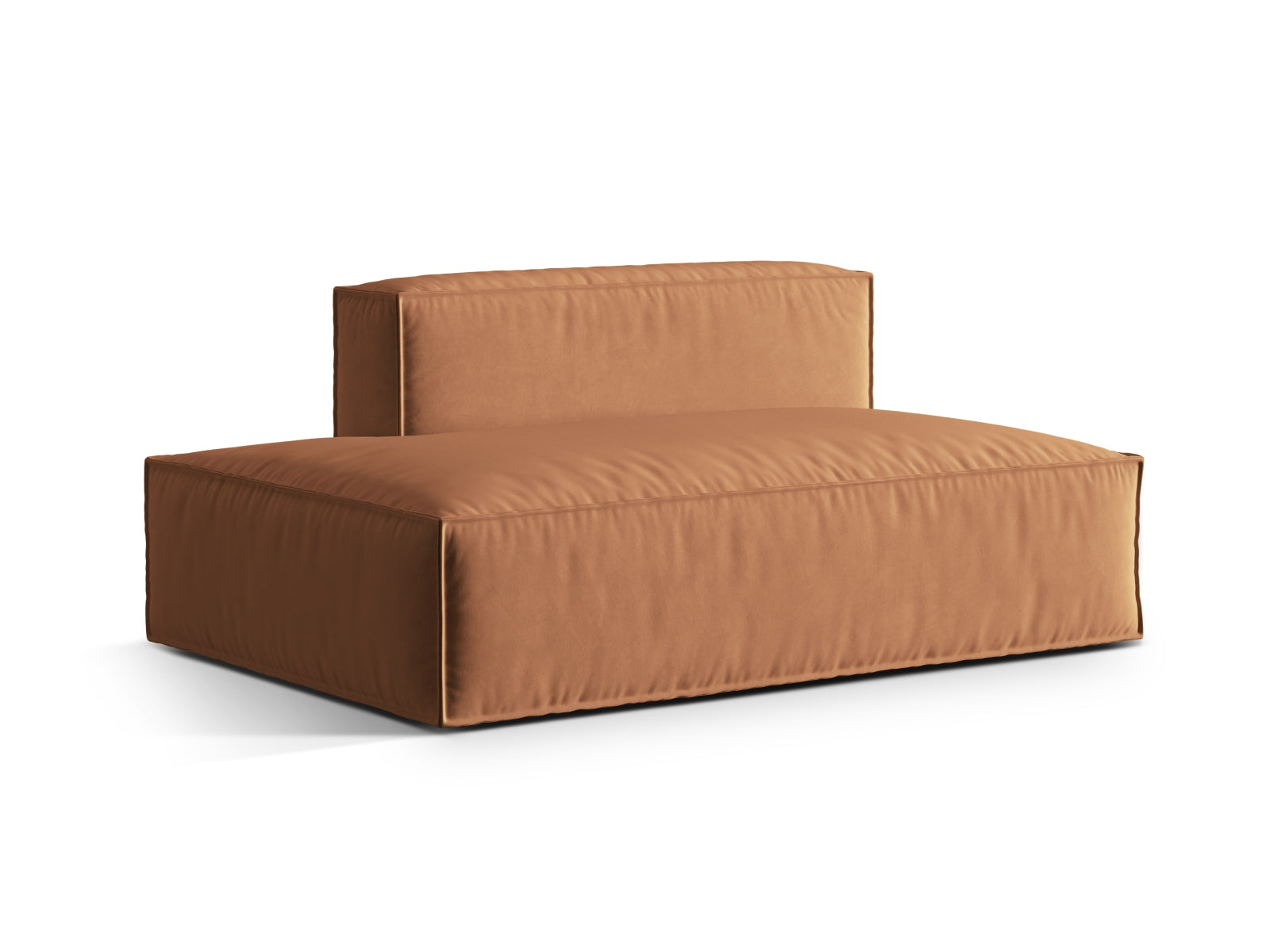 Modulares Nuria Velour Sofa in sanftem Honey-Paris, perfekt für gemütliche Abende und modernes Wohndesign.