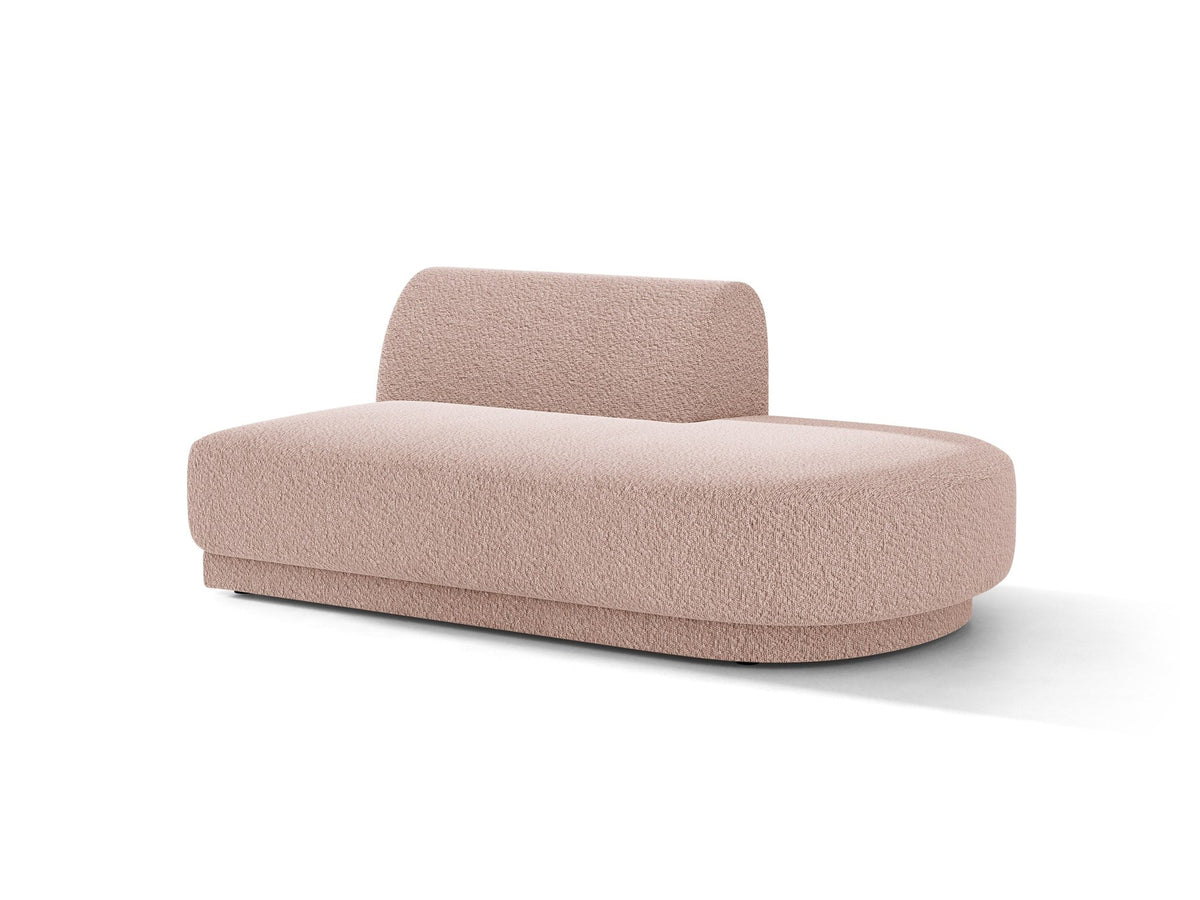 Modulares Sofaelement in Dunkelbeige mit Bluvel-Stoffbezug, schwarzen Kunststoffbeinen und niedriger Rückenlehne, rechts ausgerichtet.