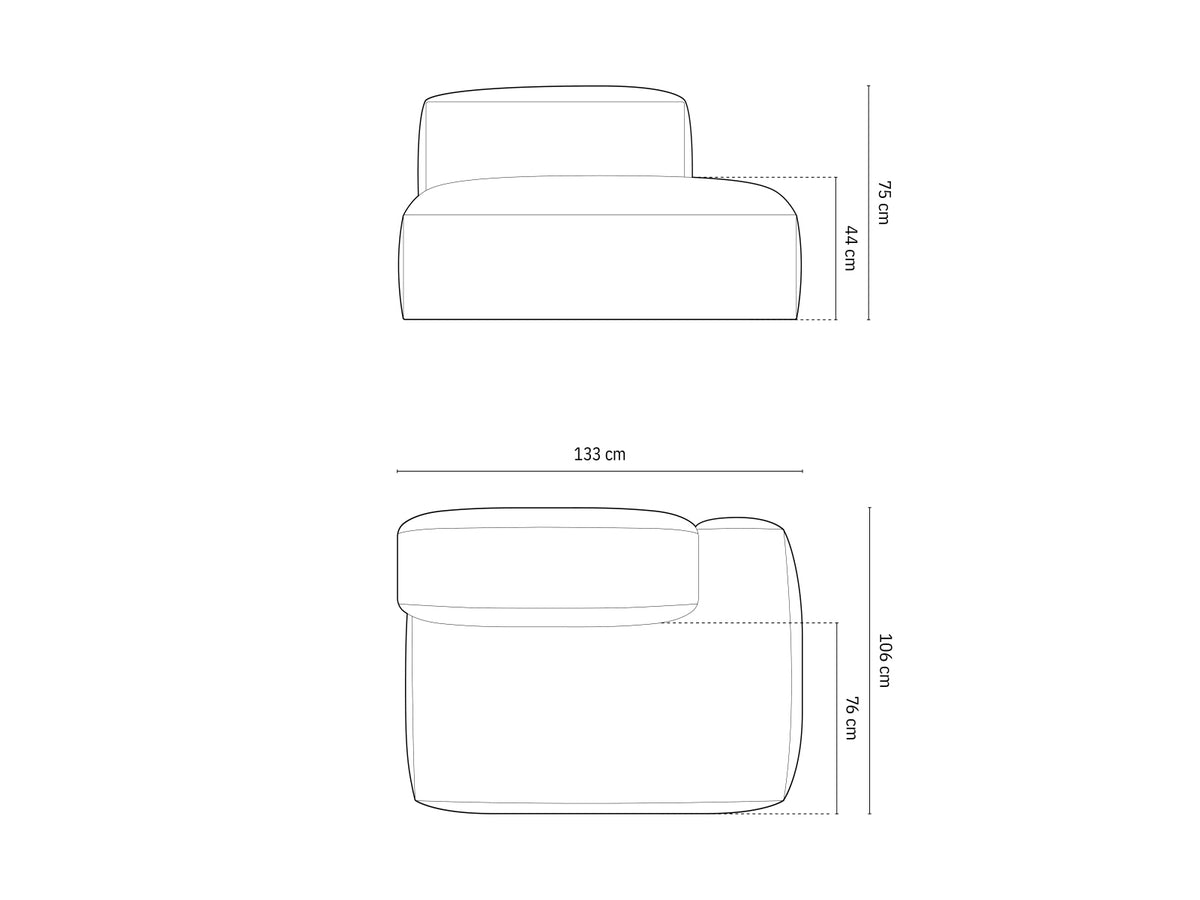 Martina Sofa rechts 2 Sitzer in Blue Jeans-Boston präsentiert im Onlineshop von KAQTU Design AG. L-Sofa rechts ist von Micadoni