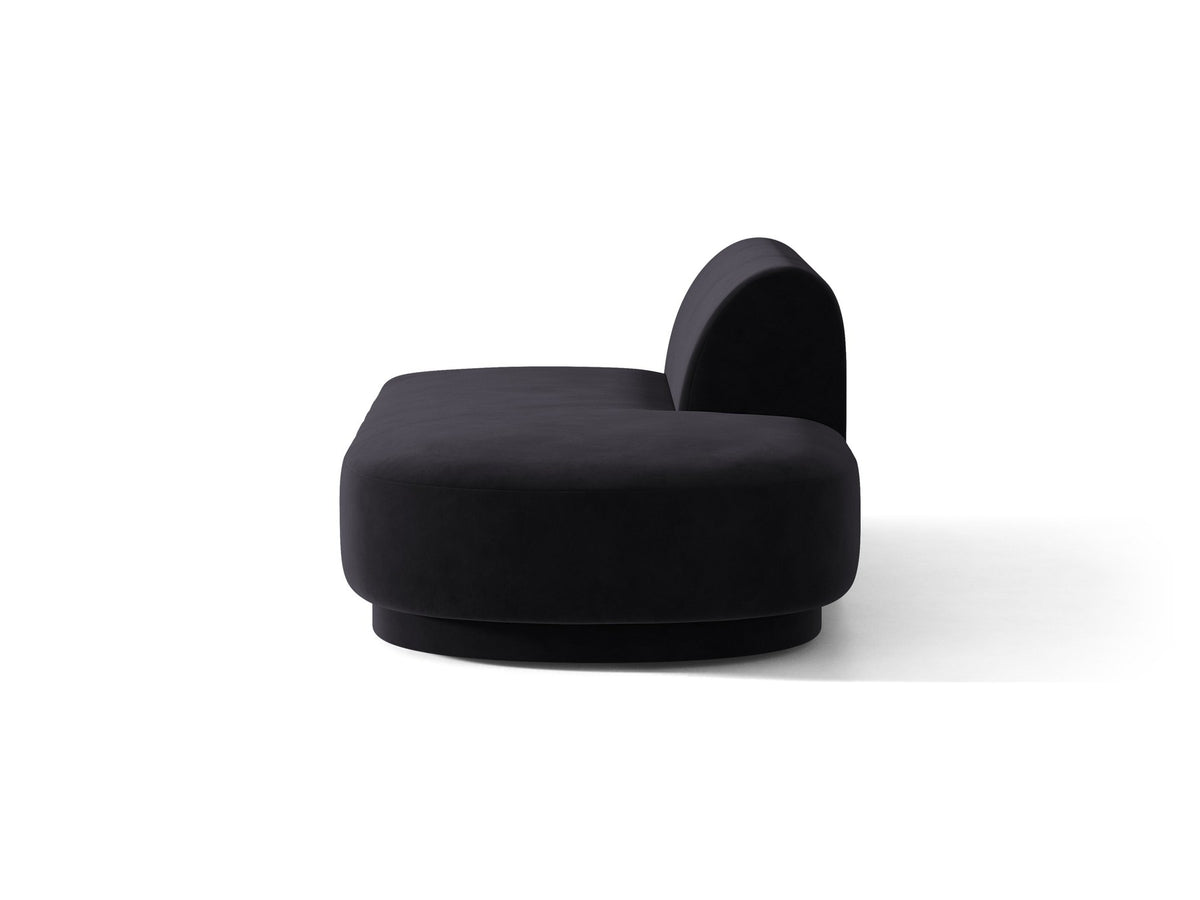 Offener Zweisitzer der Serie Miley von Micadoni in Dunkelbeige mit Bluvel-Stoffbezug und schwarzen Kunststoffbeinen, modulares Sofa-Element