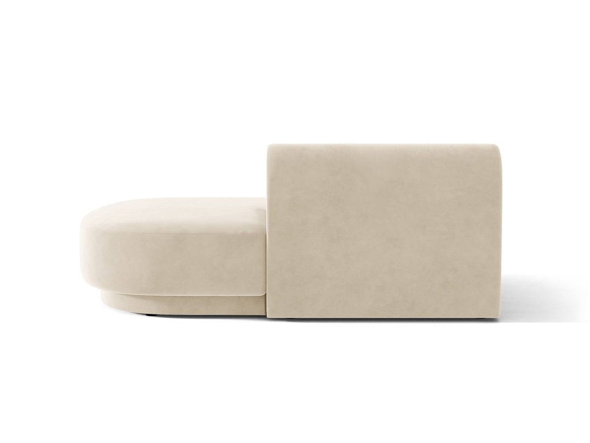 Offener Zweisitzer der Serie Miley von Micadoni in Dunkelbeige mit Bluvel-Stoffbezug und schwarzen Kunststoffbeinen, modulares Sofa-Element
