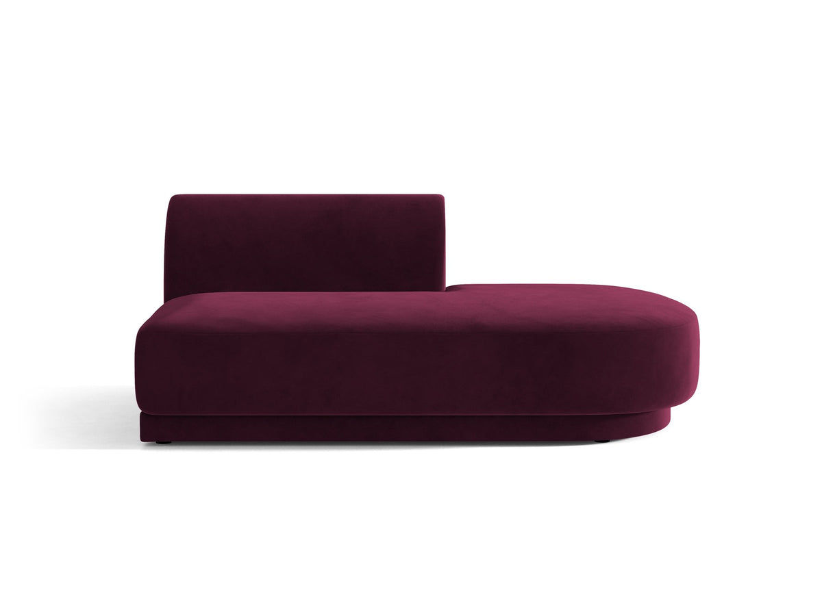 Modulares Sofaelement in Dunkelbeige mit Bluvel-Stoffbezug, schwarzen Kunststoffbeinen und niedriger Rückenlehne, rechts ausgerichtet.