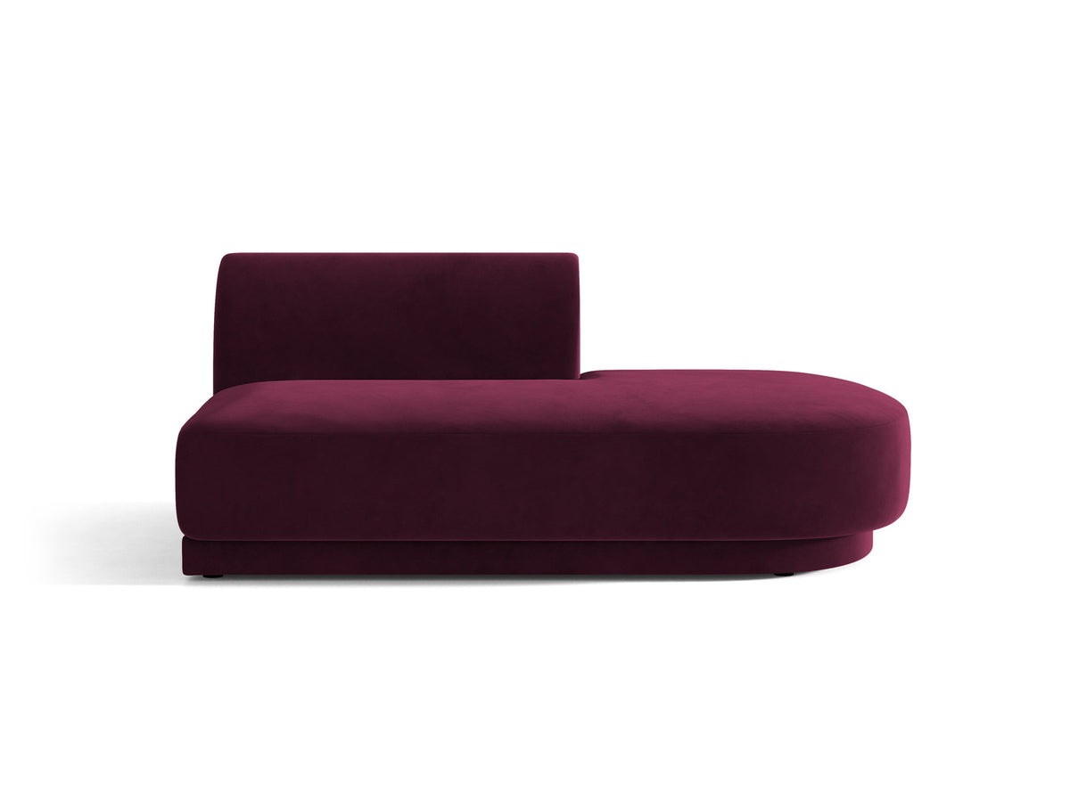 Modulares Sofaelement in Dunkelbeige mit Bluvel-Stoffbezug, schwarzen Kunststoffbeinen und niedriger Rückenlehne, rechts ausgerichtet.