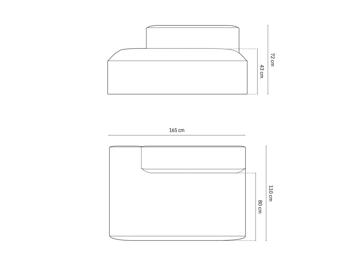 Nuria Boucle rechts Modular Sofa 3 Sitzer in Cappuccino-Monet präsentiert im Onlineshop von KAQTU Design AG. Modulares Sofa ist von Micadoni