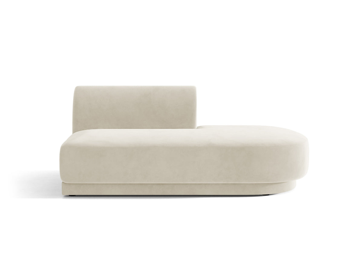 Miley Sitting Module Open rechts 2 Sitzer in Light Beige-Bluvel präsentiert im Onlineshop von KAQTU Design AG. Modulares Sofa ist von Micadoni