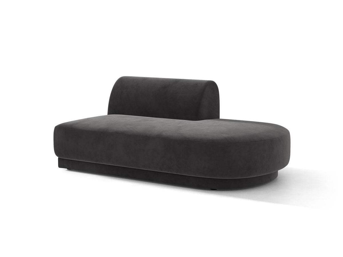 Miley Sitting Module Open rechts 2 Sitzer in Grey-Bluvel präsentiert im Onlineshop von KAQTU Design AG. Modulares Sofa ist von Micadoni