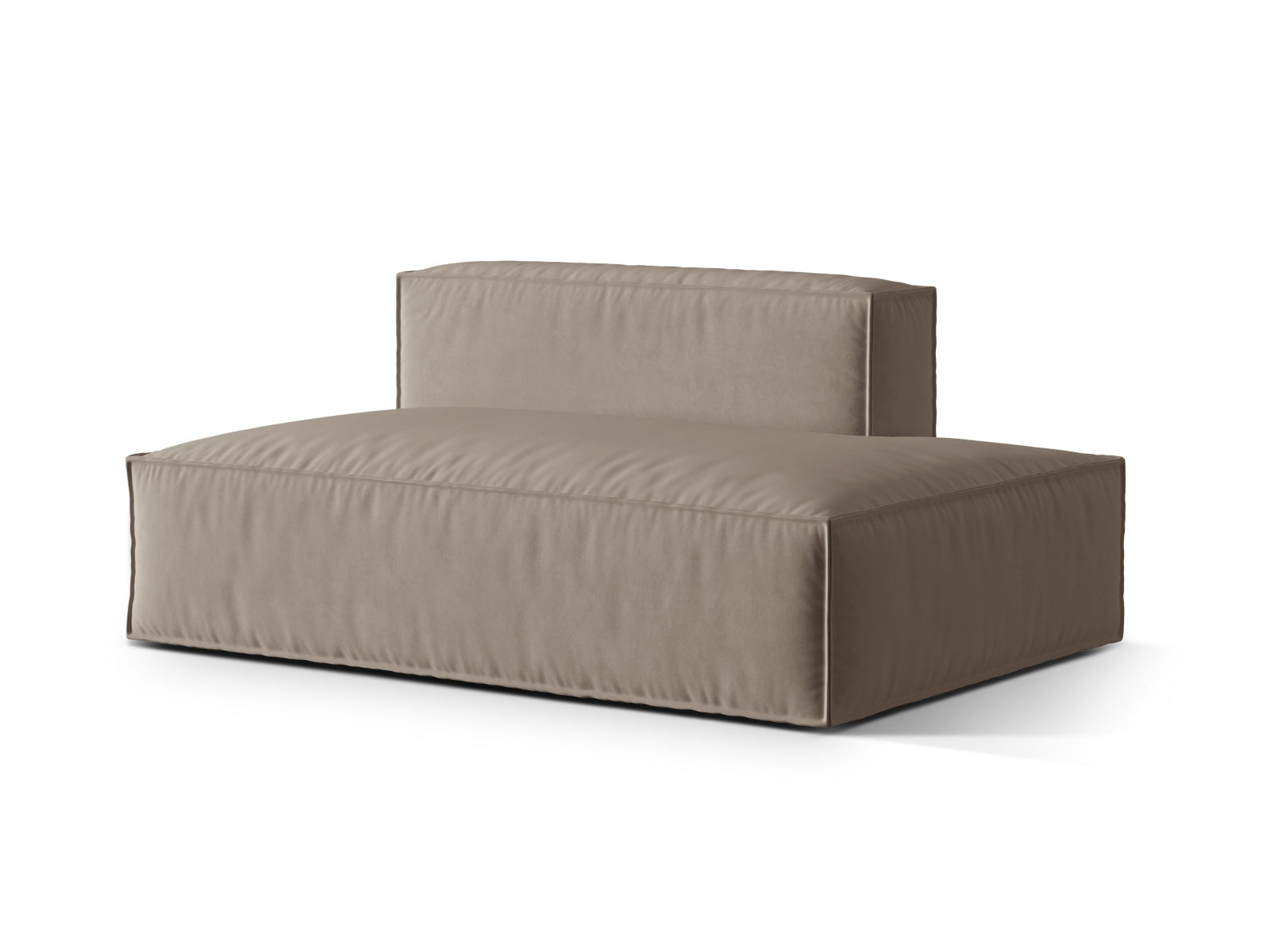 Nuria Velour Modular Sofa rechts 3 Sitzer in Warm grey präsentiert im Onlineshop von KAQTU Design AG. Modulares Sofa ist von Micadoni