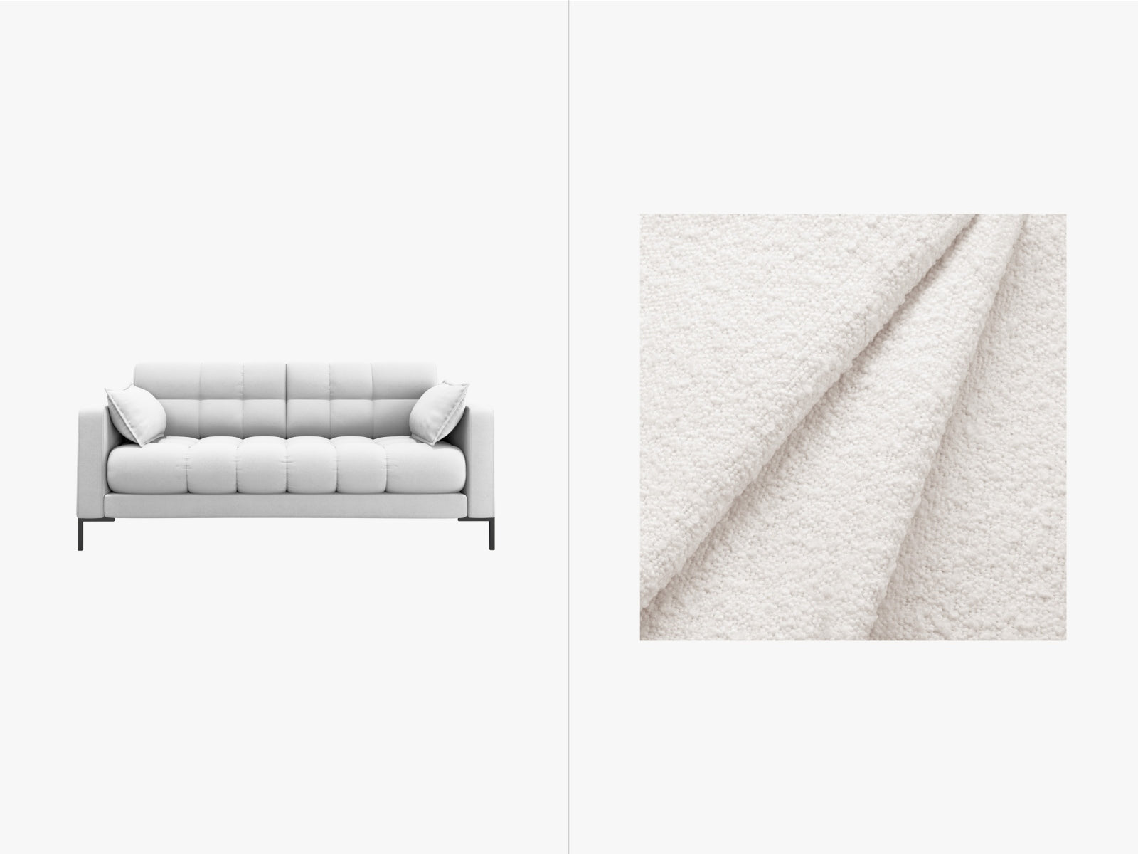 Mamaia Sofa 2 Sitzer in White/Schwarz präsentiert im Onlineshop von KAQTU Design AG. 2er Sofa ist von Micadoni