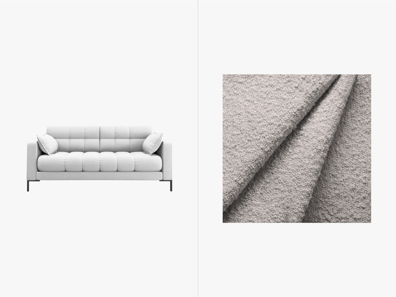 Mamaia Sofa 2 Sitzer in Light Grey/Schwarz präsentiert im Onlineshop von KAQTU Design AG. 2er Sofa ist von Micadoni