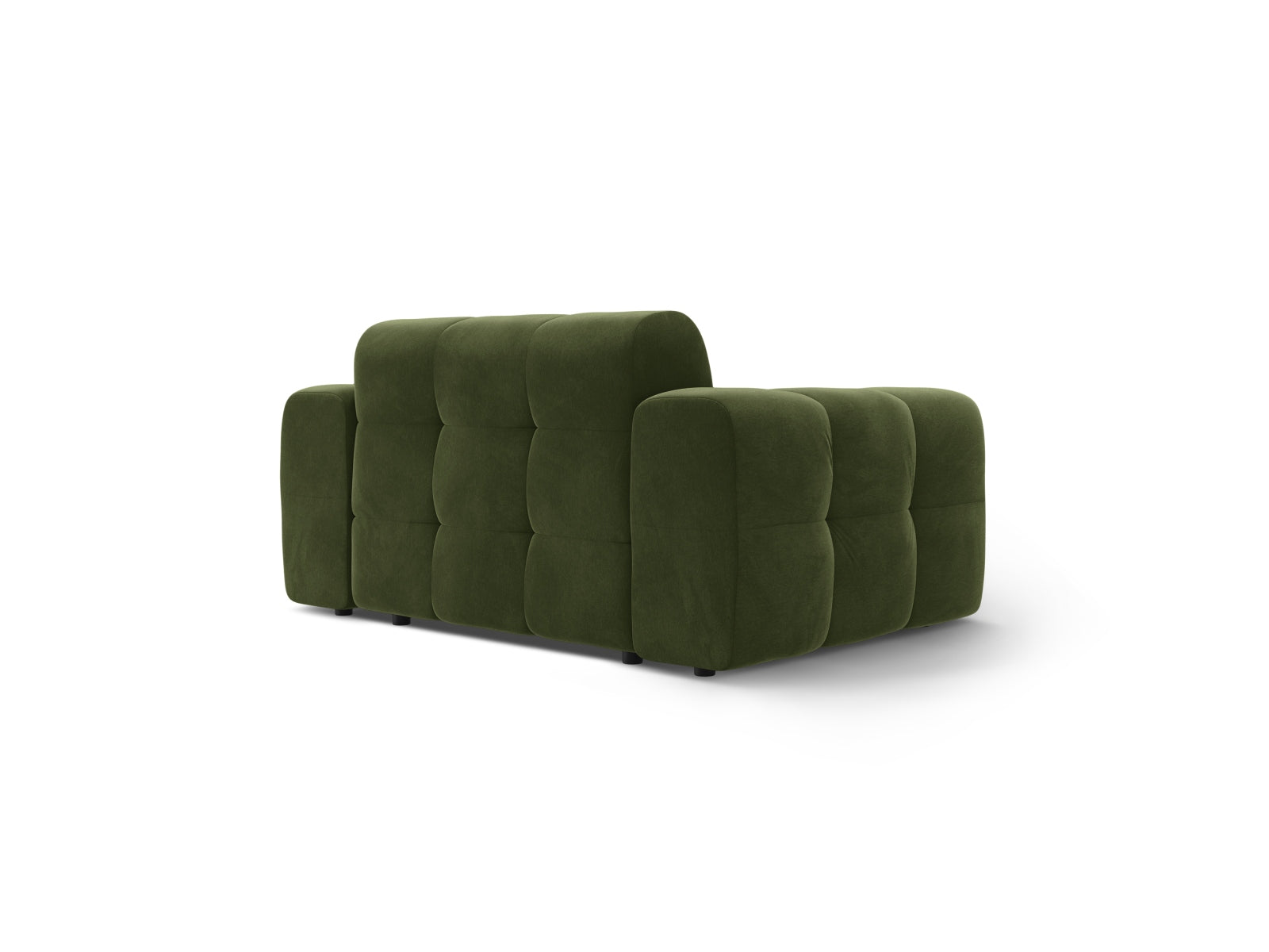 Elegantes Kendal Velour Sofa in Army Green, 2-Sitzer von Micadoni, ideal für gemütliche Abende und stilvolle Wohnräume.