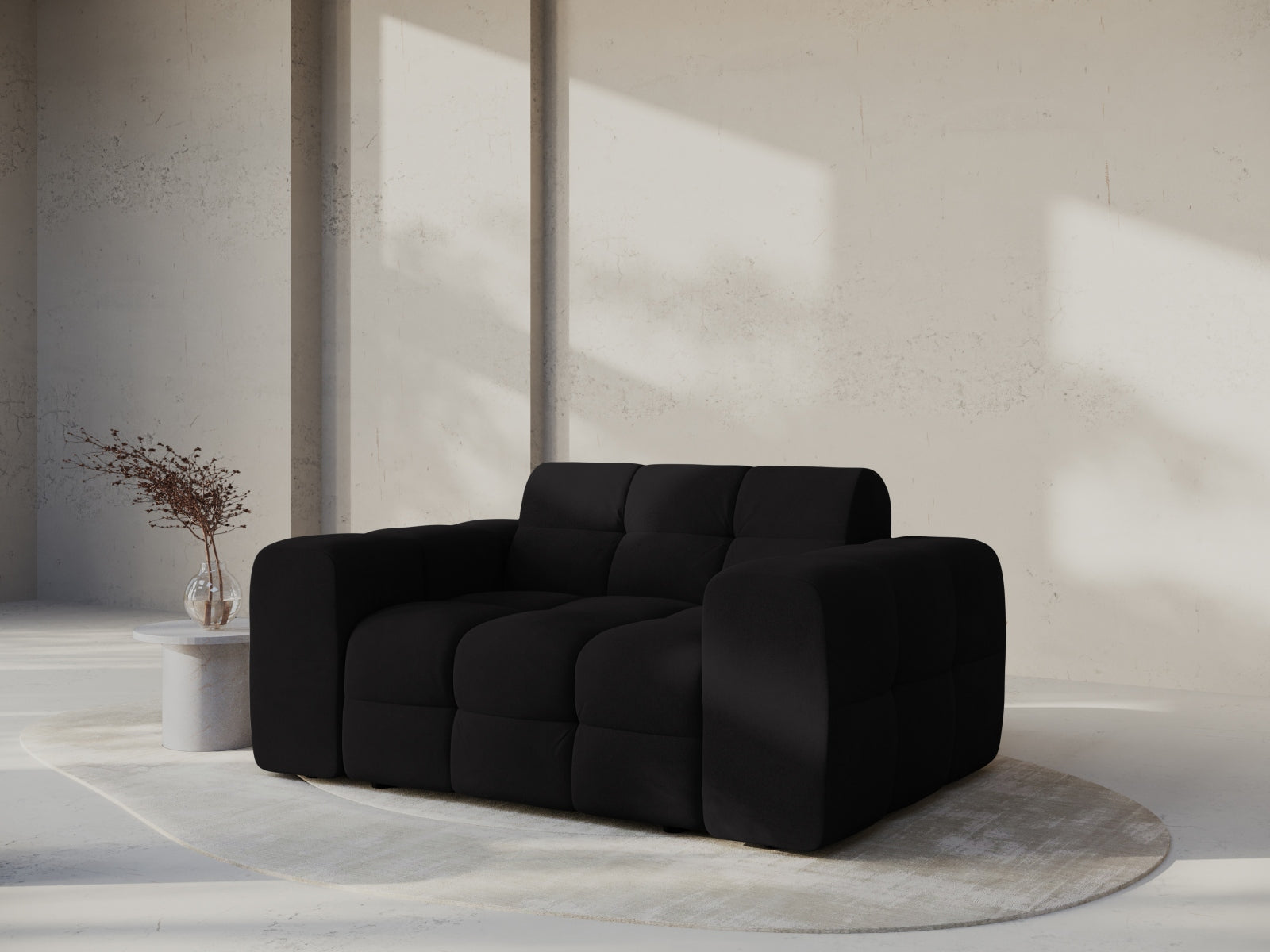 Kendal Velour Sofa 2 Sitzer in Black präsentiert im Onlineshop von KAQTU Design AG. 2er Sofa ist von Micadoni