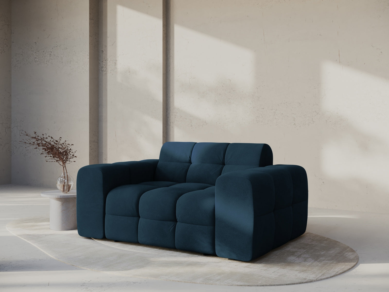 Kendal Velour Sofa 2 Sitzer in Navy Blue präsentiert im Onlineshop von KAQTU Design AG. 2er Sofa ist von Micadoni