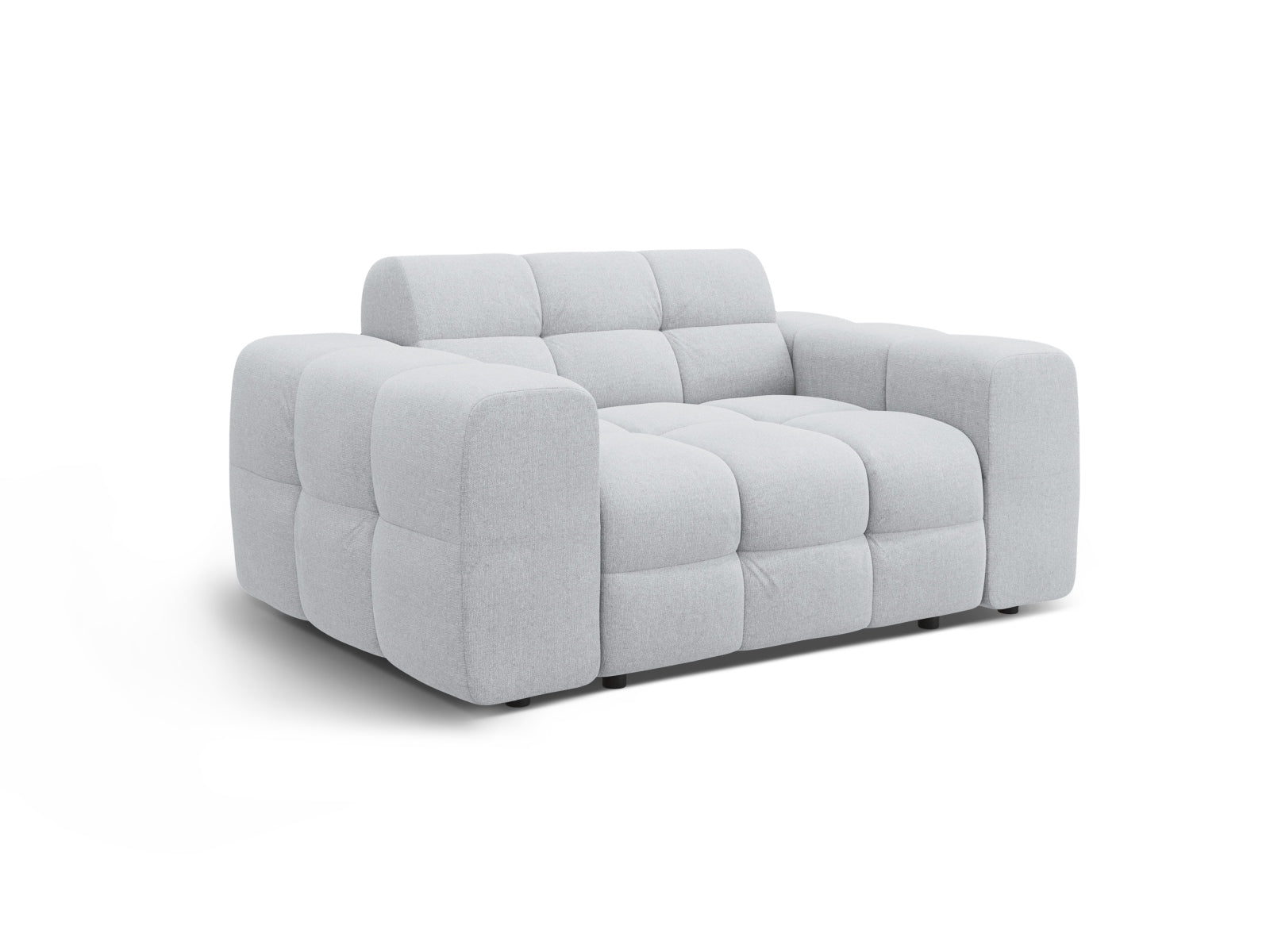 Modernes Kendal 2-Sitzer Sofa in sanftem Grau, perfekt für stilvolle Wohnräume und gemütliche Entspannung.