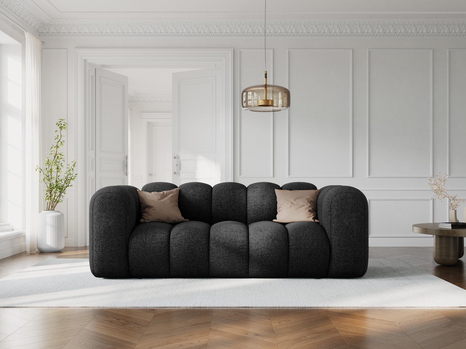 Lupine Sofa 2 Sitzer in Black präsentiert im Onlineshop von KAQTU Design AG. 2er Sofa ist von Micadoni